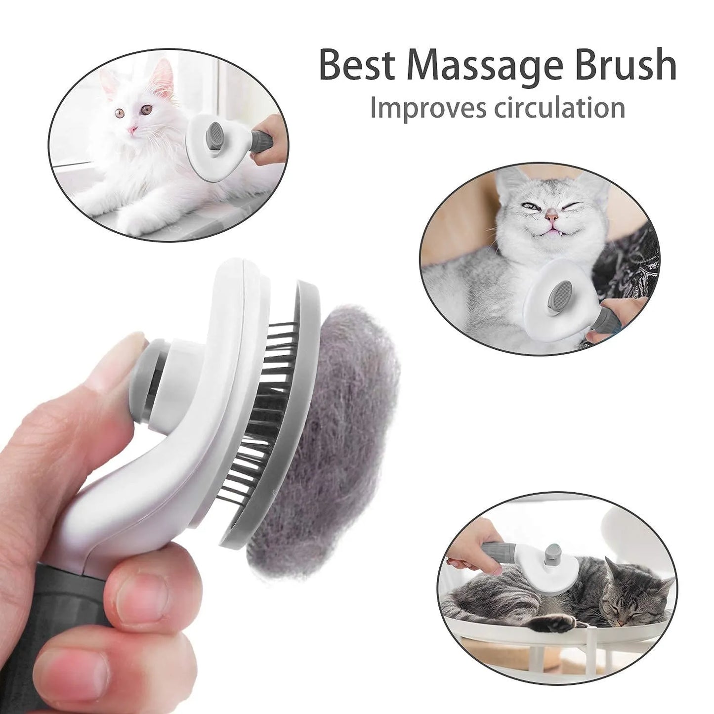 Pet Self Cleaning Hair Remover Brush For Dogs Cats