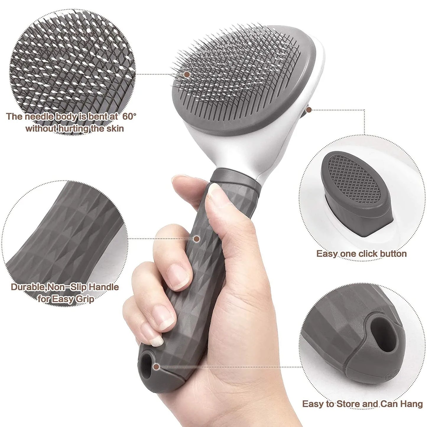 Pet Self Cleaning Hair Remover Brush For Dogs Cats